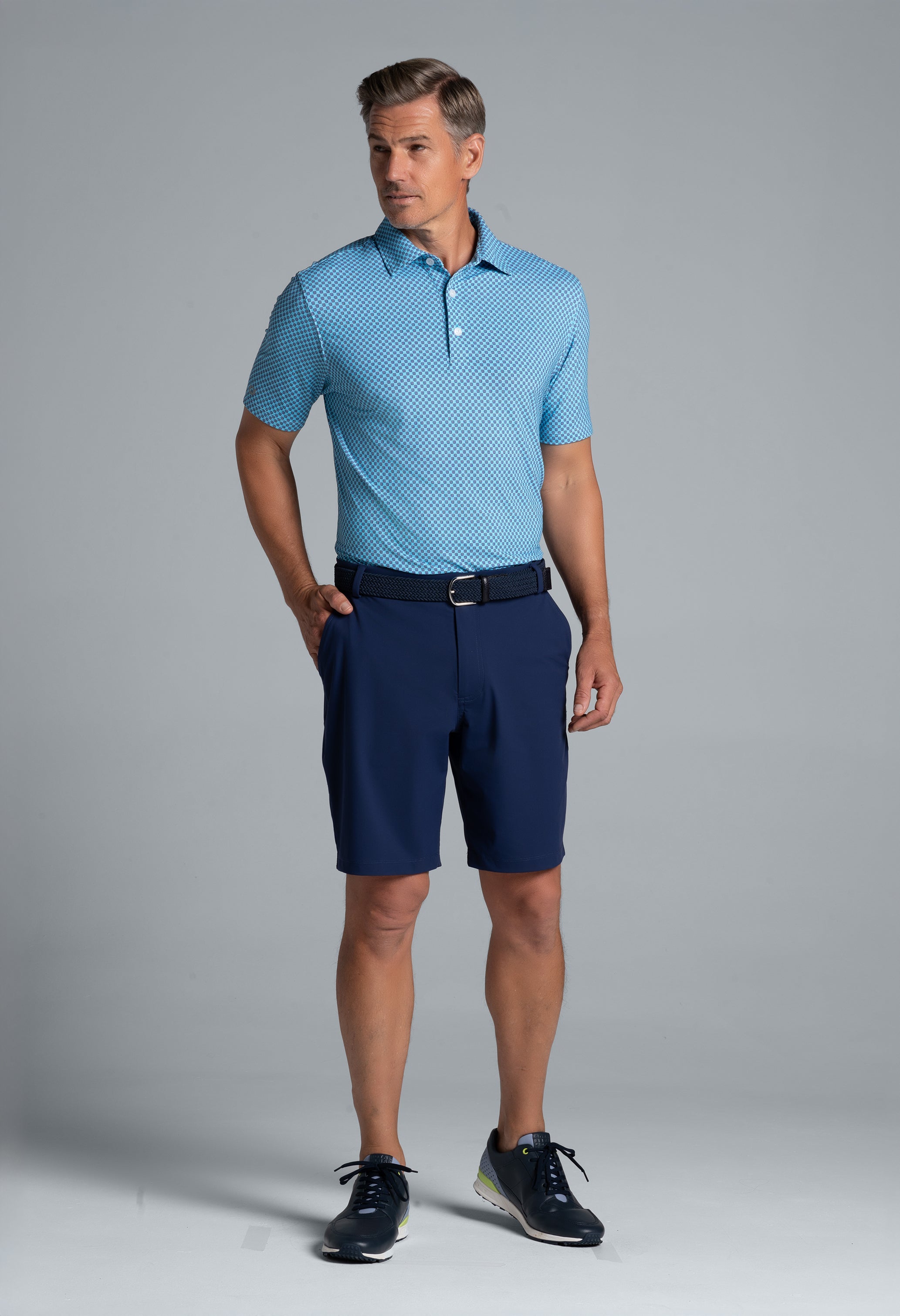 Square Spiral Print Short Sleeve Polo – 94169 (Modern Fit)