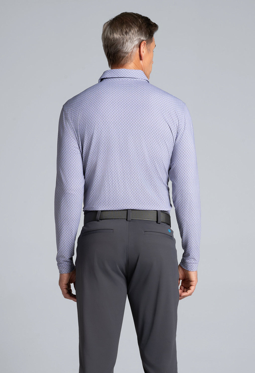 Square Spiral Print Long Sleeve Polo – 95169 (Modern Fit)